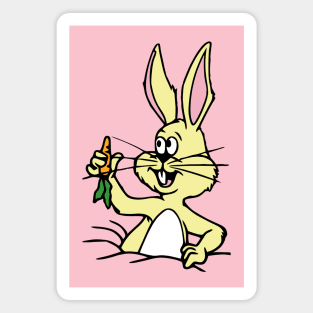 Yellow Rabbit with Carrot Magnet